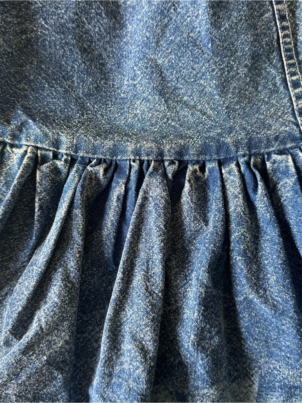 Vtg 80s 90s Pop Kids Denim 2 Pc Set Acid Wash Ruffle Skirt Butterfly Western 12 - Picture 15 of 16